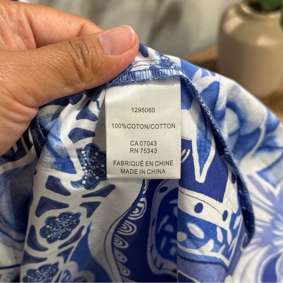 Caroline Constas NWT Medium Blue White Floral Sweatheart Midi Dress Boho Resort - Picture 4 of 7